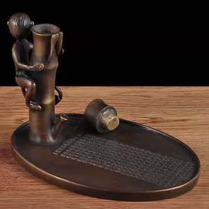 Brass Monkey Incense Holder Bronze Copper Hand Made Zen Style Indoor Incense Burner Gift For Office Therapeutic Use - Product Image 3