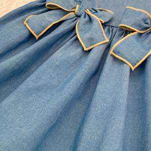 Nouvelle collection été 2026 : Robe et barboteuse en coton pour bébé fille, barboteuse bébé en jean sans manches avec nœud - Product Image 6