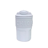Tasse isotherme à double bec pour filles et garçons, couleur macaron, avec paille, pour le bureau, en acier inoxydable
