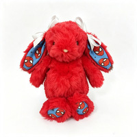 Vente en gros, commande en gros, peluche douce et moelleuse brodée, lapin de Noël anti-stress, lapin en peluche de 9 pouces, cadeau pour