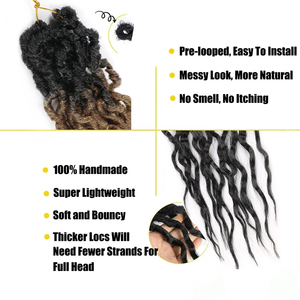 Tốt Nhất Bán Số Lượng Lớn Bán 16 "Nữ Thần Giả Locs 100G Pre-Looped Crochet Tóc Xoăn Kết thúc Sâu Sóng Mềm <span class=keywords><strong>Dreadlocks</strong></span> Cho Phụ Nữ Da Đen - Product Image 2