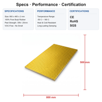 Vente en gros de matériau insonorisant en butyl pour voiture, tapis d'insonorisation auto-adhésif, feuille d'amortissement en aluminium, tapis d'insonorisation automobile