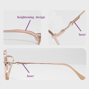 <span class=keywords><strong>Lecool</strong></span> Monturas de Gafas Redondas de Titanio para Mujer con Protección Anti-Luz Azul y Diseño Ligero para Gafas de Lectura - Product Image 3