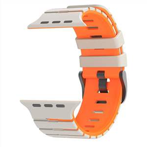 Bracelets de montre en silicone bicolores minimalistes, résistants à la transpiration, compatibles avec <span class=keywords><strong>Apple</strong></span> <span class=keywords><strong>Watch</strong></span> Series 10 46mm, gagnant-gagnant - Product Image 3