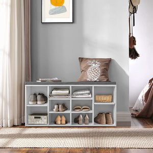 Vente <span class=keywords><strong>en</strong></span> usine, banc de rangement pour chaussures, étagère de rangement sur pied, étagère à chaussures <span class=keywords><strong>en</strong></span> bois blanc pour entrée - Product Image 2