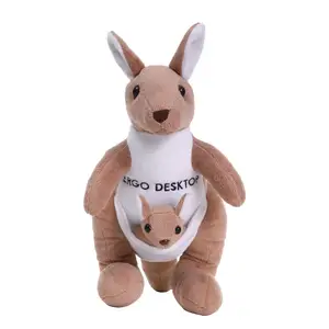 Brown kangaroo toys with custom logo stuffed kangaroo toys plush animal toys