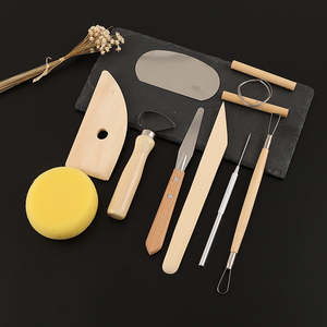 Xinbowen outils en argile artisanat 35 pièces outils de sculpture en argile poterie outil de sculpture et <span class=keywords><strong>céramique</strong></span> poignée en bois modélisation - Product Image 5