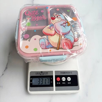 Boîte à lunch portable grande capacité JM, réutilisable, étanche, 3 compartiments, boîte à lunch scellée pour enfants, qualité alimentaire, boîte bento mignonne à motif de dessin animé