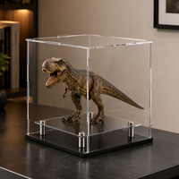 Boîte de rangement de bureau anti-poussière en acrylique de qualité supérieure, vitrine transparente en acrylique avec supports en acier inoxydable pour collection
