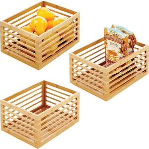 <b>Bamboo</b> Storage Basket Rectangle Handmade Food <b>Container</b> For Kitchen Fruit Vegetables Snacks Living Room Decor - Product Image 5