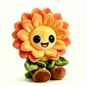 Peluche de girasol personalizable, adorable peluche de girasol, peluche de personaje floral, peluche de girasol naranja - Product Image 2