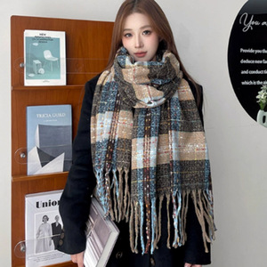 2025 סתיו חורף שמיים כוכבים צעיף ארוך לנשים פוליאסטר קשמיר שיפוע מרקם כוכב שיפוע קוריאני סִגְנוֹן עדין - Product Image 1