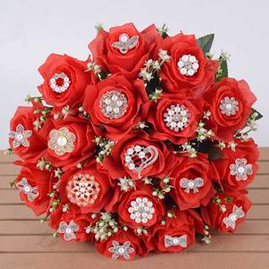 Bán Buôn Tùy Chỉnh Phụ Nữ Thanh Lịch Vàng Wedding Bridal Phụ Kiện Pha Lê Ngọc Trai Flower Shape Trâm Cài Pins - Product Image 6