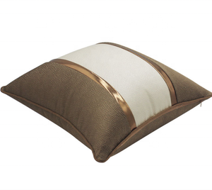 Solid Decorative <strong>Pillow</strong> Covers <strong>Euro</strong> <strong>Pillow</strong> Sham 18*18 Soft Embossed Texture Leather Spliced Decorative Couch Throw <strong>Pillow</strong> Cover - Product Image 4