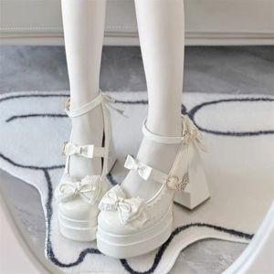 Nouvelles Chaussures Lolita 2026 à Bout Rond et Talon Haut, Élégantes et Douces, pour Femmes, Idéales pour le Cosplay, Noir et Beige - Product Image 5