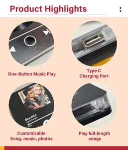 Produttore all'ingrosso <span class=keywords><strong>Souvenir</strong></span> di nozze Album personalizzato musica frigo magnete personalizzato foto nero magnetico frigo - Product Image 2