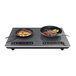 Table <span class=keywords><strong>de</strong></span> cuisson à <span class=keywords><strong>induction</strong></span> encastrable double brûleur 24 pouces avec écran tactile LED, verrouillage <span class=keywords><strong>de</strong></span> sécurité enfant, minuterie, panneau en verre, 110V AC - Product Image 1