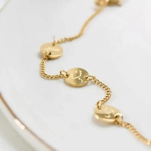 Bracelets ajustables en acier inoxydable plaqué or, classiques, 12 signes du zodiaque, pour les occasions d'anniversaire - Product Image 1