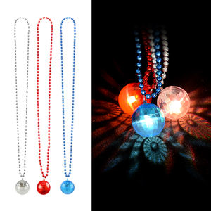 Neonglo kalung bola disko LED, menyala Mardi Gras kalung manik-manik pesta kostum untuk alat peraga panggung lajang ulang tahun - Product Image 1