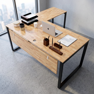 L-shaped Minimalist Steel Office <b>Desk</b> 160x160x75cm with RECTANG System Modular Freestanding Assembled - Product Image 3