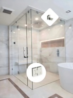 Rampe en verre réglable en laiton, design moderne, résistante à la rouille, fixation au sol pour balcon, véranda, escalier, villa, appartement, hôtel