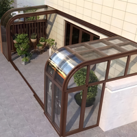 Casa de Flores Móvil Compacta para Uso Doméstico con un Techo de Vidrio Aislado de Aleación de Aluminio Autoextensible de Lujo con Solárium