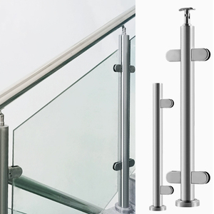 Paslanmaz çelik küpeşte kare tüp veya temperli cam ile yuvarlak çit direği korkuluk ile cam korkuluk sonrası - Product Image 1