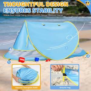 Prix de gros, protection UV UPF 50+, abri solaire portable, tente de plage pour bébé avec sac de transport - Product Image 3