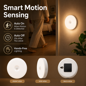 Veilleuse LED à détecteur de mouvement, 3 températures de couleur (3000K, 4500K, 6000K), rechargeable, lampe de nuit intérieure pour chambre, couloir, escalier - Product Image 4