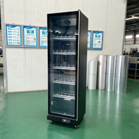 Réfrigérateur vitrine vertical commercial à porte vitrée à LED haute visibilité pour boissons et bières
