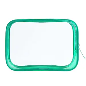 Ginzeal Groothandel Custom Logotransparent Clear Make-Up Tas Cosmetische Pvc Pouch Met Rits Huidverzorging Toilettas Reistas