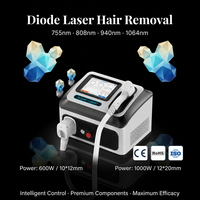 Machine professionnelle d'épilation au laser à diode de bureau 1000W à quatre longueurs d'onde, air/eau, pour salon de beauté et spa