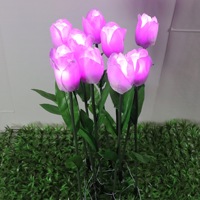 QL375 vente en gros haute qualité LED Simulation tulipe lanterne paysage extérieur Rose jardin tulipe fleur jardin paysage lumière