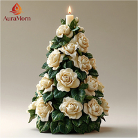 Ensemble de 4 bougies décoratives pour arbre de Noël, mini bougies parfumées pour la cheminée, décoration de la maison, fournitures de fêtes