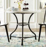 SWT — Table basse de luxe ronde en marbre, décoration dorée pour le salon