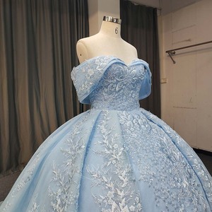 Robe de Soirée de Mariage Luxe Bleue pour Femme Lsany224, Style Royal Moderne avec Appliques en Dentelle, Robe de Quinceañera Jancember - Product Image 4