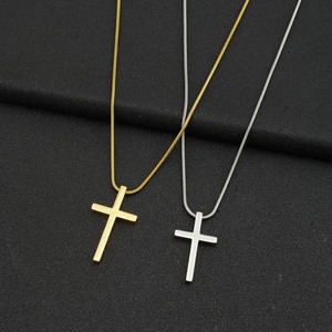 Collar con Colgante de Cruz de Acero de Titanio de Diseño Exclusivo, Chapado en Oro y Plata, Collares Unisex, Joyería al por Mayor - Product Image 2
