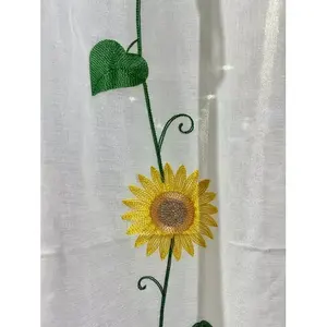 Rideaux brodés Sarab Sunflower, panneau de 2,50 m de large x 2,30 m de long - Product Image 6