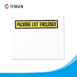 Approvisionnement d'usine OEM Enveloppe de pochette de liste de colisage en plastique transparent à bas prix auto-adhésive