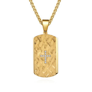 Hip Hop <b>Cross</b> Zircon Protestants Christian Waterproof Tarnish Free Stainless Steel Jewelry Pendants <b>Necklaces</b> for Male Man Men - Product Image 1