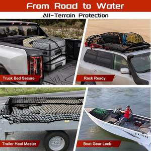 Red de Carga Elástica de Una Sola Capa Tenghui de 4'*4' con Bolsa de Almacenamiento y 8 Ganchos Resistentes al Óxido para Uso en ATV, SUV, UTV, Camiones y Barcos, Color Negro - Product Image 4