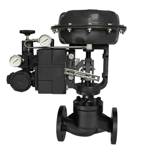 Vanne de régulation modulante 4-20 mA en acier moulé, à bride ANSI 150LB, à ressort de rappel, à commande pneumatique avec positionneur - Product Image 2