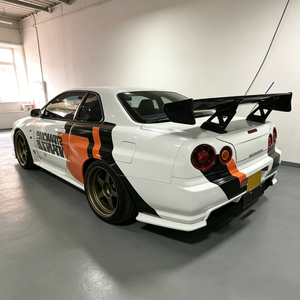 Aileron arrière en fibre de carbone style TS, spoiler arrière GT pour Nissan Skyline R34 GTT GTR 1998-2002 - Product Image 5