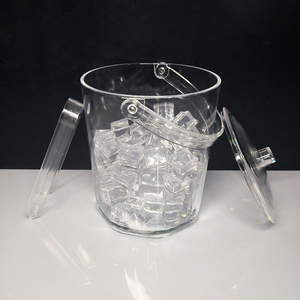 Nhà máy nhựa rõ ràng bán buôn Acrylic PC tối giản Đảng bền vững Xô đá thiết lập của Acrylic nhỏ Xô đá với xử lý - Product Image 1