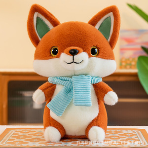Nuovo simpatico peluche personalizzato a forma di <span class=keywords><strong>volpe</strong></span> dei cartoni animati, giocattolo morbido per bambini, regalo di compleanno, <span class=keywords><strong>volpe</strong></span> con sciarpa, peluche. - Product Image 5