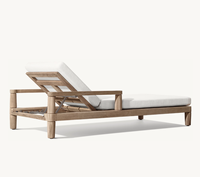 MIRAMAR Chaise longue de jardin en teck massif de haute qualité, moderne, pour usage hôtelier