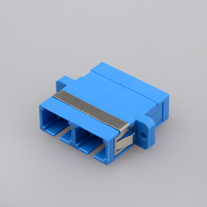 2端口双核sc pc upc单模双工蓝色光纤适配器