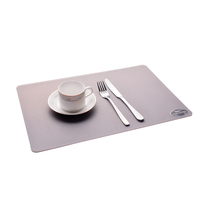 Napperons imprimés RNPT en PVC, coins arrondis, couleur bleue unie, napperons de table en plastique pour table de banquet
