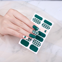 Couleur unie et rayé Salon Nail Wraps DIY Nail Sticker Set 2D Women's Manicure Art Sticker