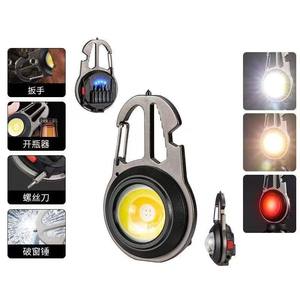Multi function COB LED Carabiner Keychain Light USB Rechargeable Work Flashlight with Emergency Window Breaker Bottle Opener - Product Image 4